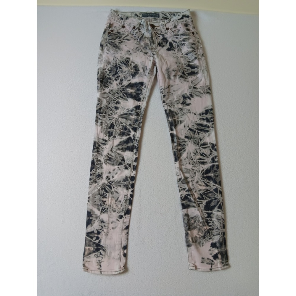 Rock & Republic Berlin Tie Dye Skinny Jeans Grey White Low Rise Size 2 R010161